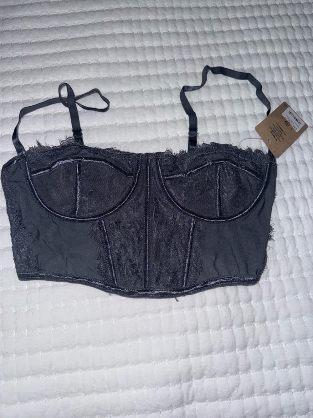 Pitaya Dark Gray Lace Bralette